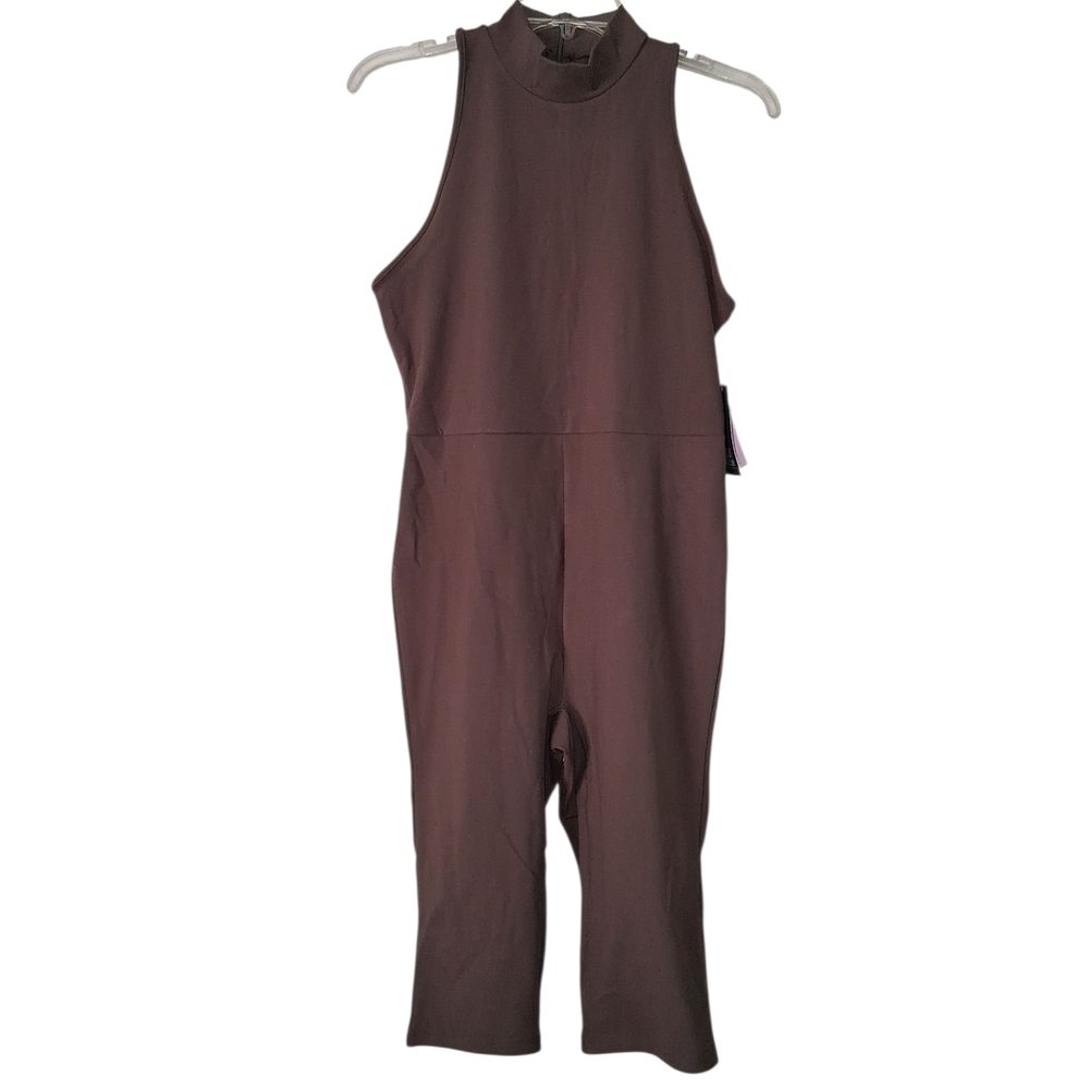 Elegant Brown Sleeveless Jumpsuit Large
